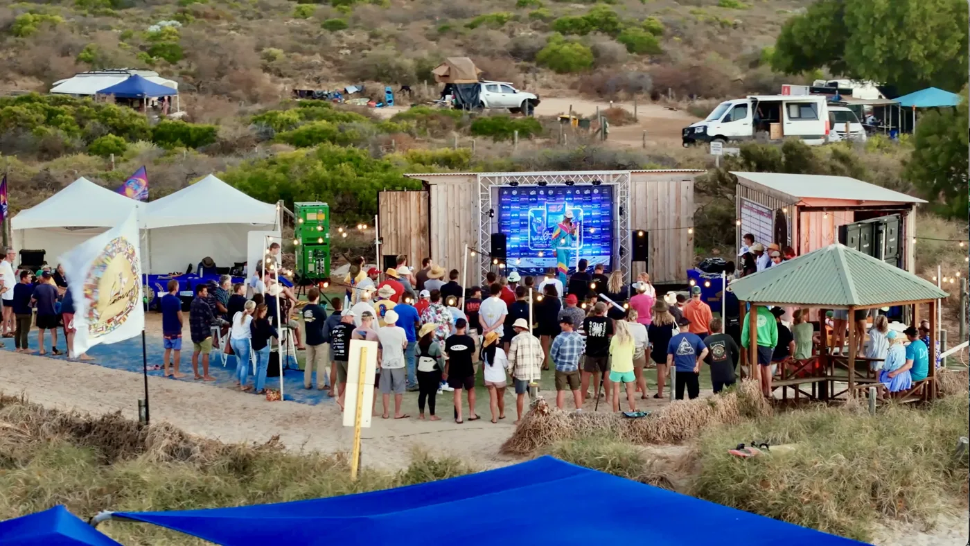 Wave Rally competitors gathered at the Playas Lounge at Coronation Beach